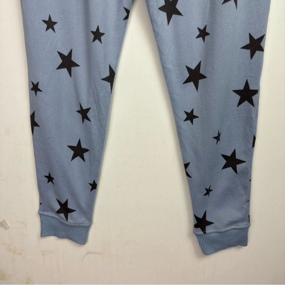 Cuddl Duds Pajama Set Sz Large Blue Star Print Sweatshirt Joggers